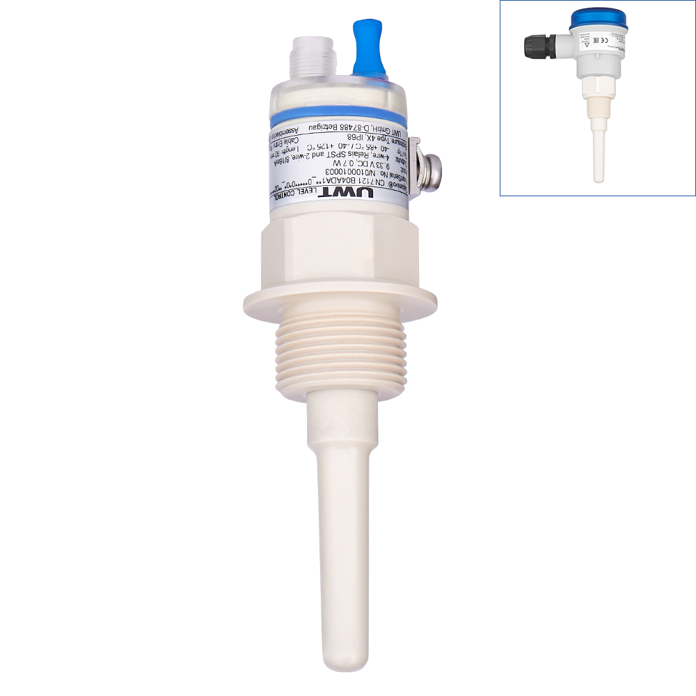 Capanivo CN 7121 - capacitive sensor for point level measurement with chemical resistant plastic design - M12 connector - 35 and 65 mm housing
