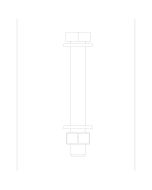 Accesorios tornillos para fijación de la brida M20x80 (4 piezas) acero inoxidable (zu107018)