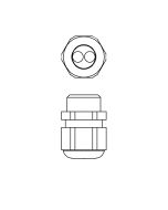 Cable gland with 2 inputs