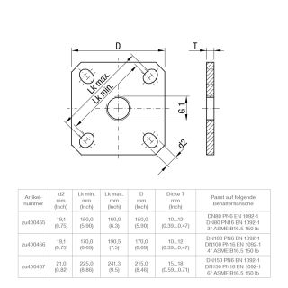 Accesorios brida de montaje rectángulo NR 4000, rosca G1", adecuado para DN80 / 3", plástico PP (zu400465)